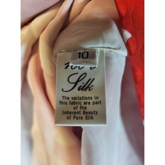 Vintage Suzanne 100% Silk Red & White Heart Dropped Waist Dress Size 4? - Picture 6 of 7